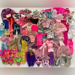 Huge lot TLC/flawed Barbie doll clothes